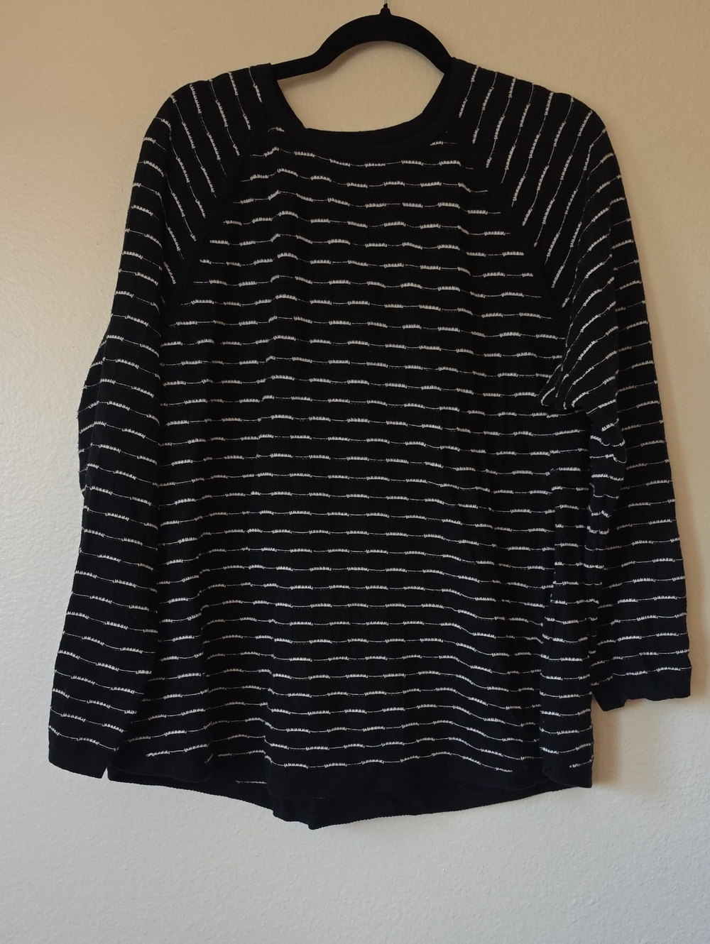 Karen Scott Black and White Striped Knit Top